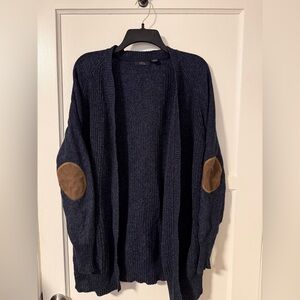 RDI Navy Cardigan with Elbow Patch Design (Size L)